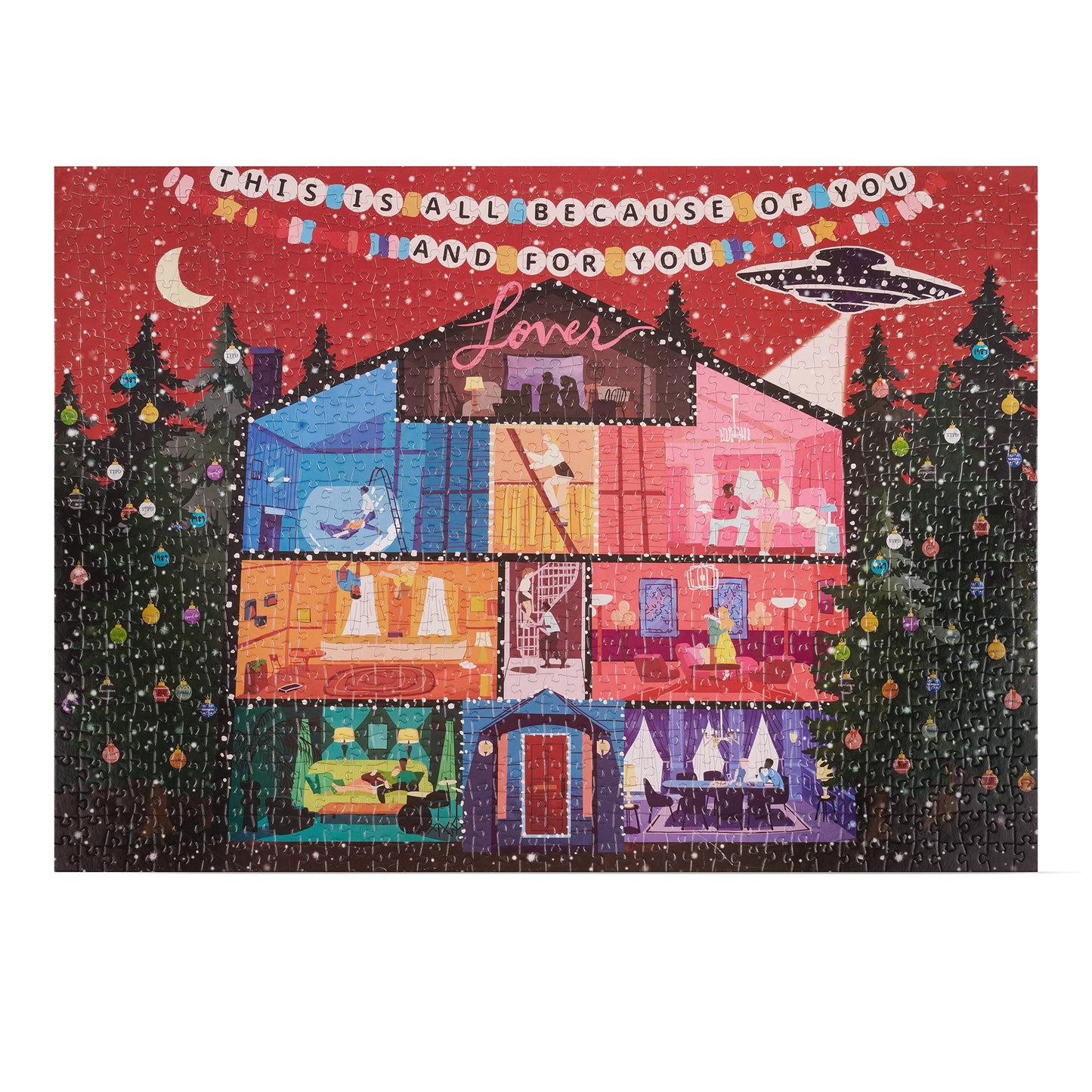 Lover House Puzzles for Adults 1000 Pieces, Romantic LoverHouse Puzzles with Paper Art