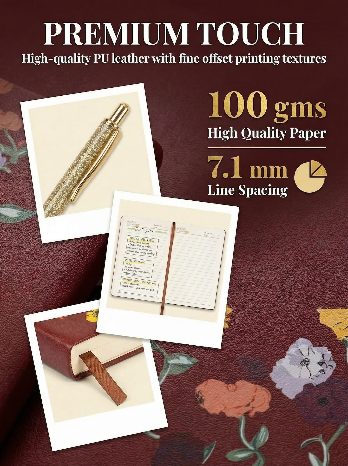 The Piano Inspired Premium Layflat Notebook with Pen, 100 Pages 8.6x6 Inch, Waterproof Music Journal for Piano Composition Notebook Cover, Office Decor