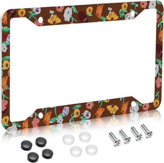 License Plate Frame for Car,Flower Piano Surprise Song Plate Frame with Screws for Standard Us Canada