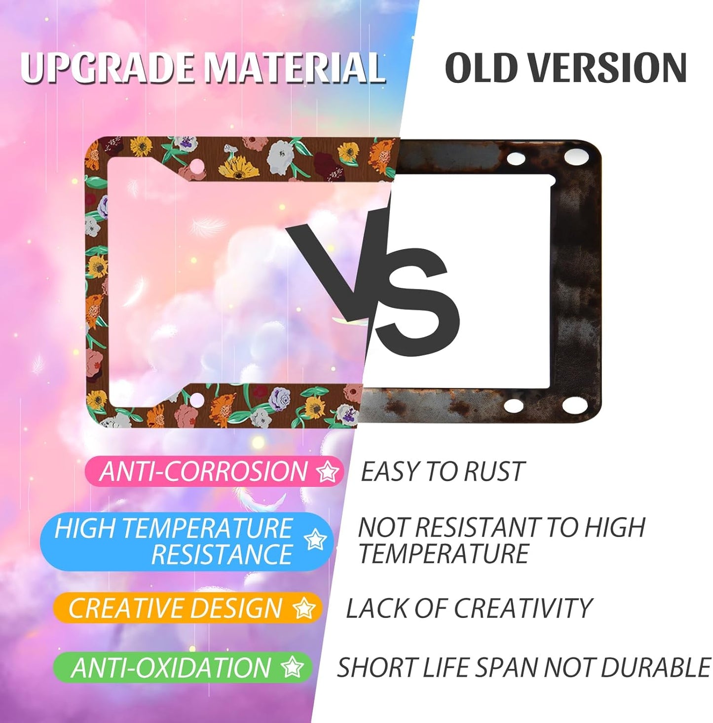 License Plate Frame for Car,Flower Piano Surprise Song Plate Frame with Screws for Standard Us Canada