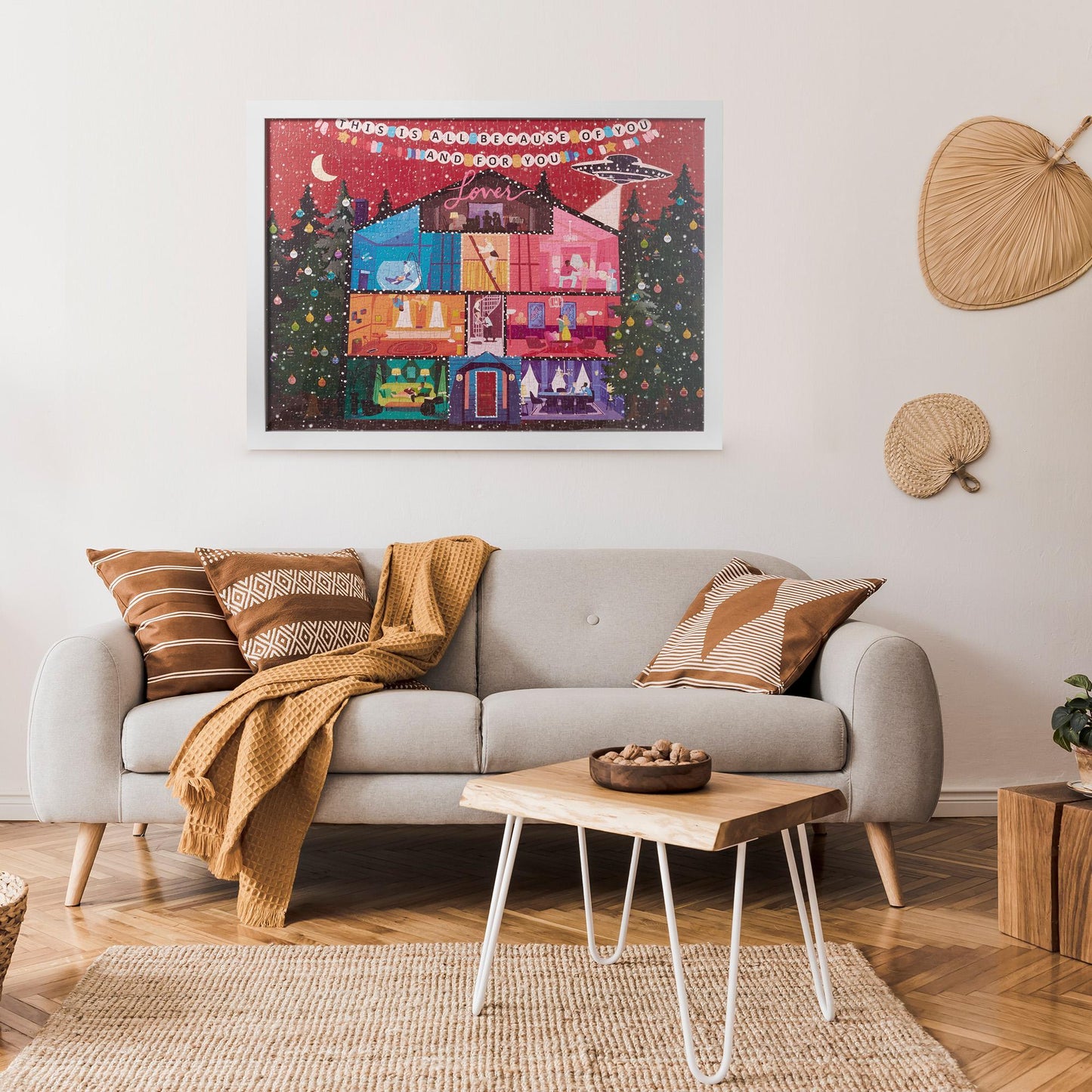 Lover House Puzzles for Adults 1000 Pieces, Romantic LoverHouse Puzzles with Paper Art