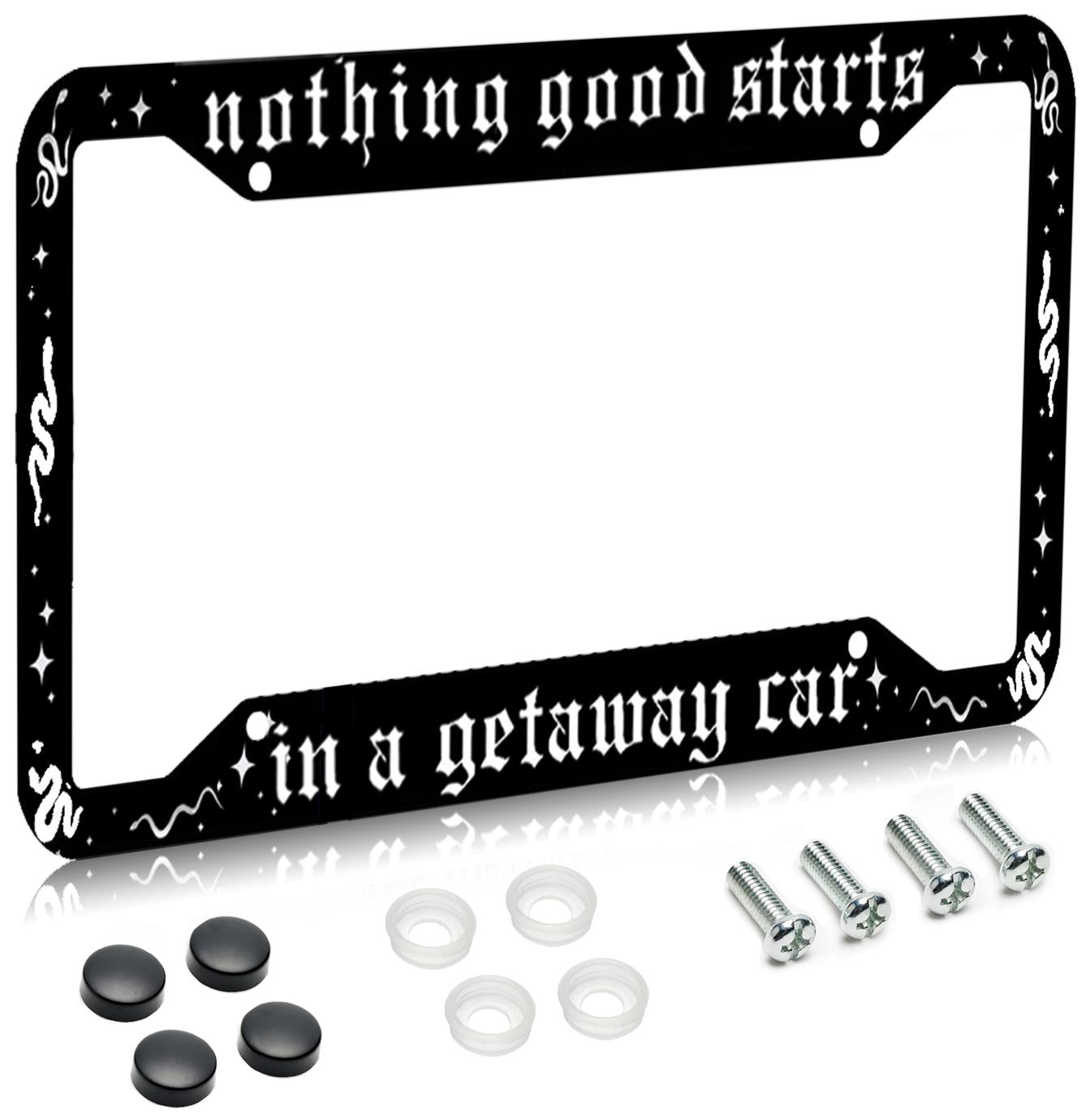 License Plate Frame for Car, Car Plate Frame with Screws for Standard Us Canada License Plate Holder, Stainless Steel Car Accessories 12x6 Inch